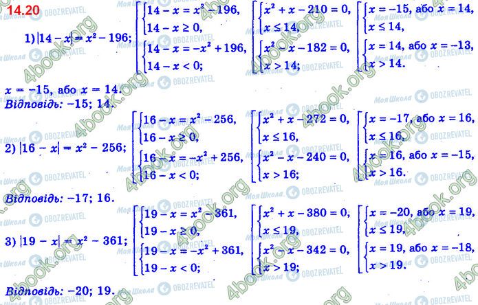 ГДЗ Алгебра 11 клас сторінка 14.20 (1-3)